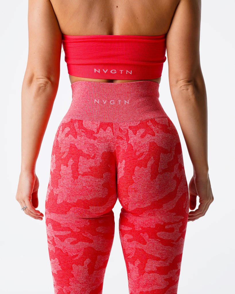 NVGTN Camo Seamless Leggings Candy Apple | HJB-051698