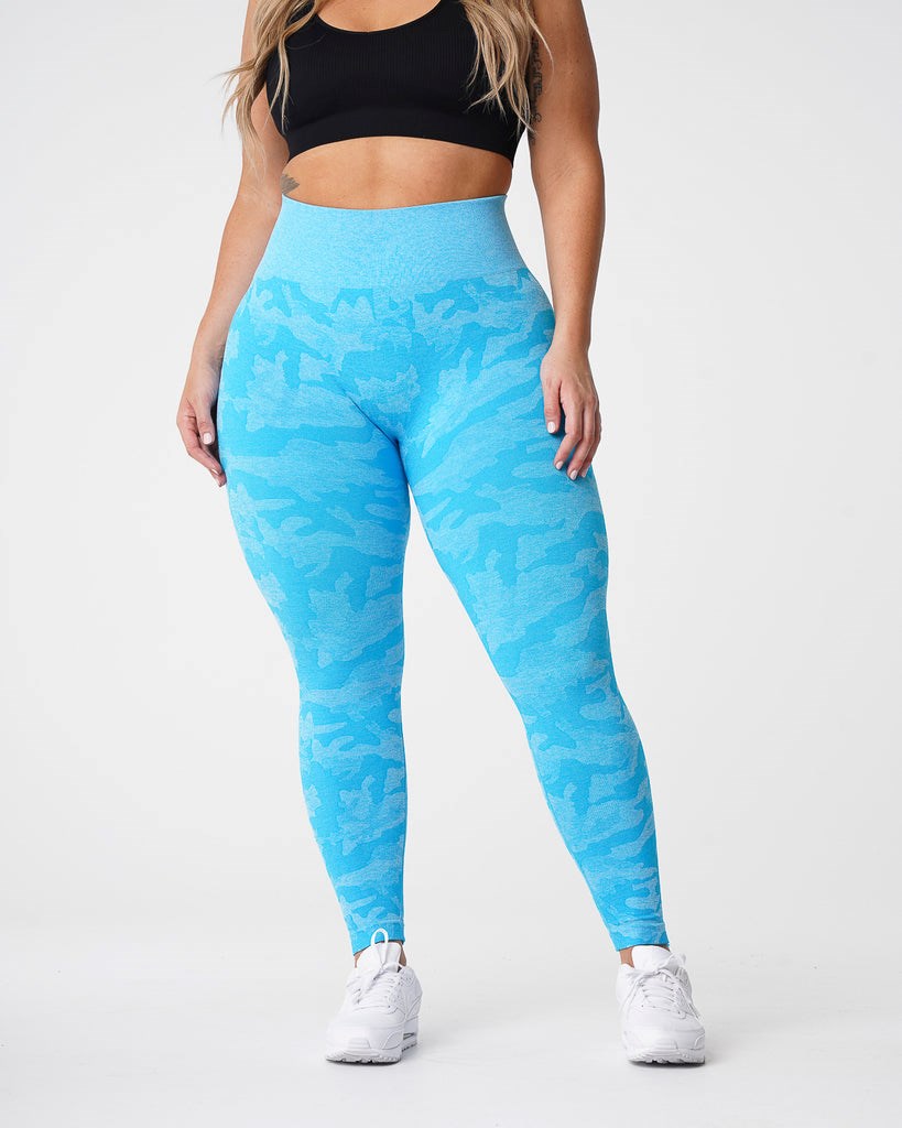 NVGTN Camo Seamless Leggings Caribbean | LFC-596813