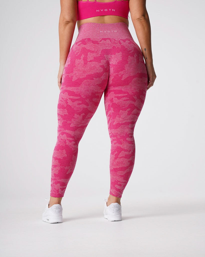 NVGTN Camo Seamless Leggings Fuchsie | KOM-190284