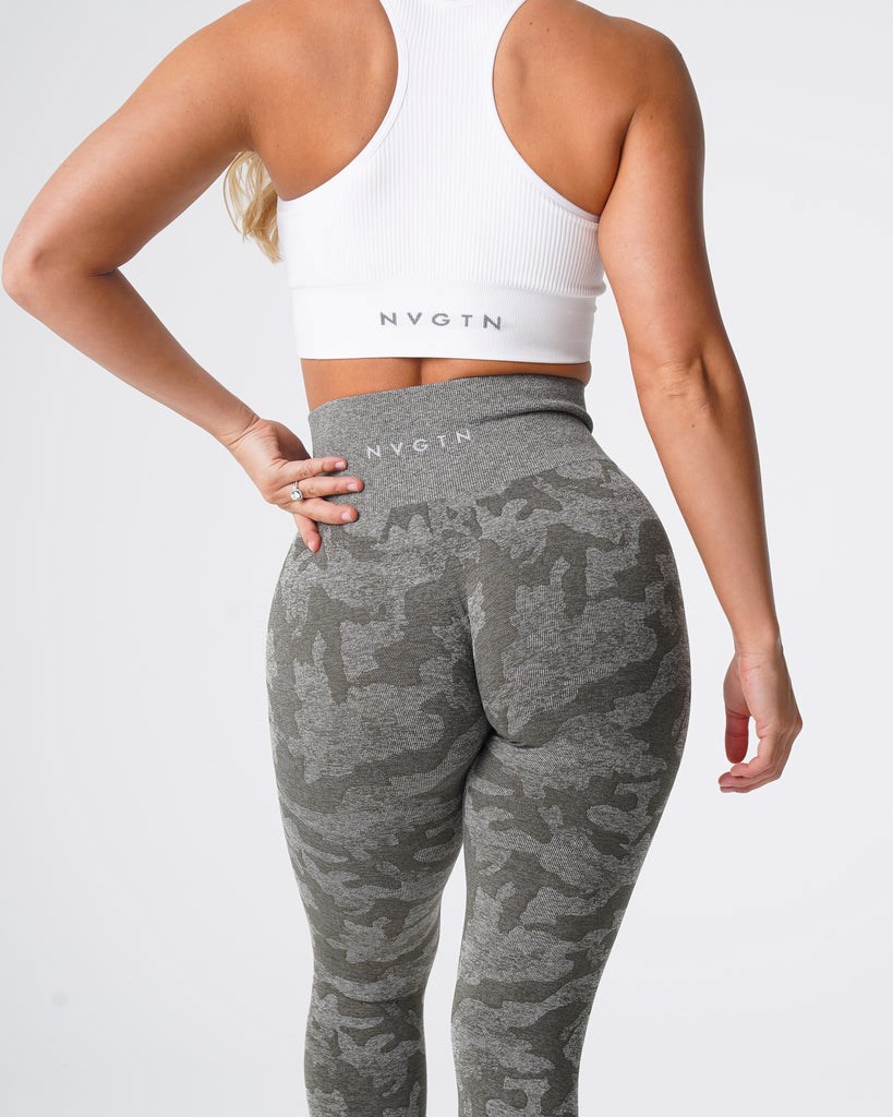 NVGTN Camo Seamless Leggings Hnedožltý Zelene | XLI-478650