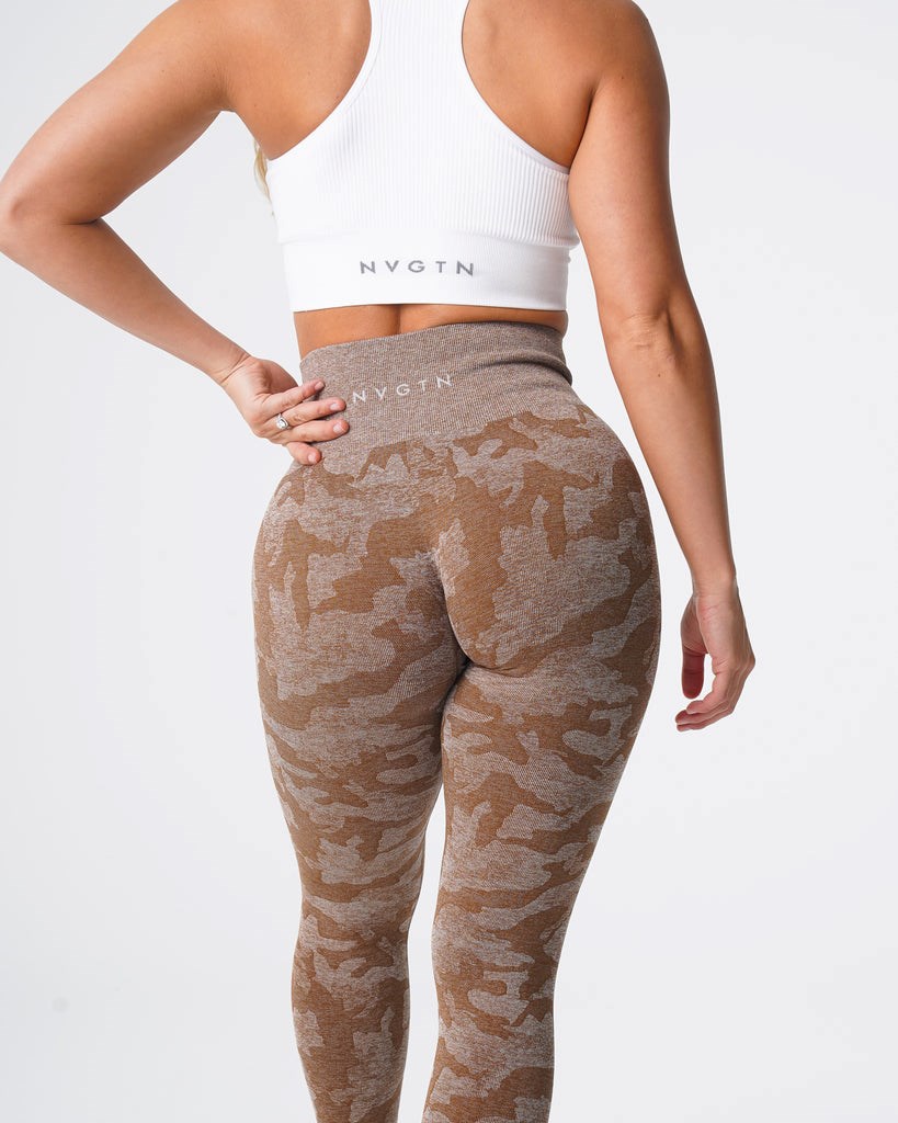 NVGTN Camo Seamless Leggings Mocha | DFG-160924