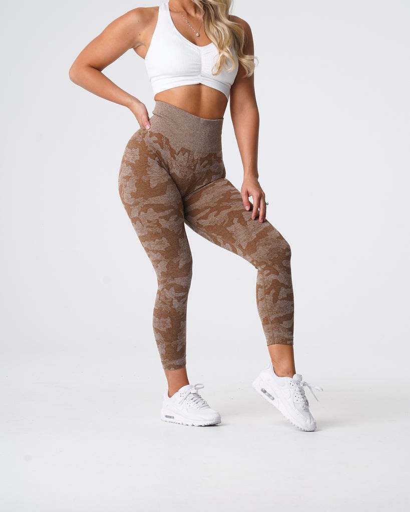 NVGTN Camo Seamless Leggings Mocha | DFG-160924