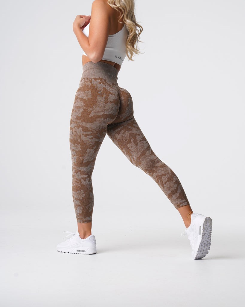 NVGTN Camo Seamless Leggings Mocha | DFG-160924