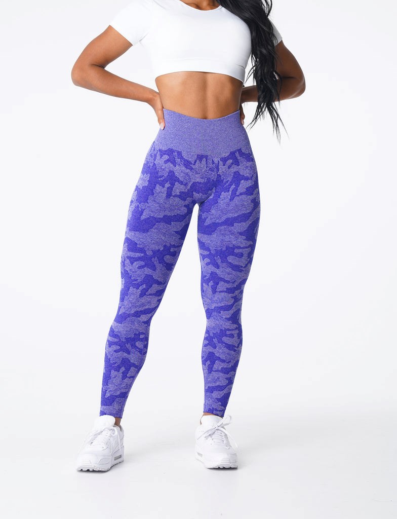 NVGTN Camo Seamless Leggings Modre | OKE-624387