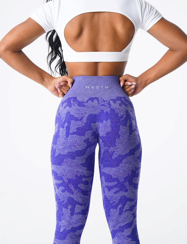 NVGTN Camo Seamless Leggings Modre | OKE-624387