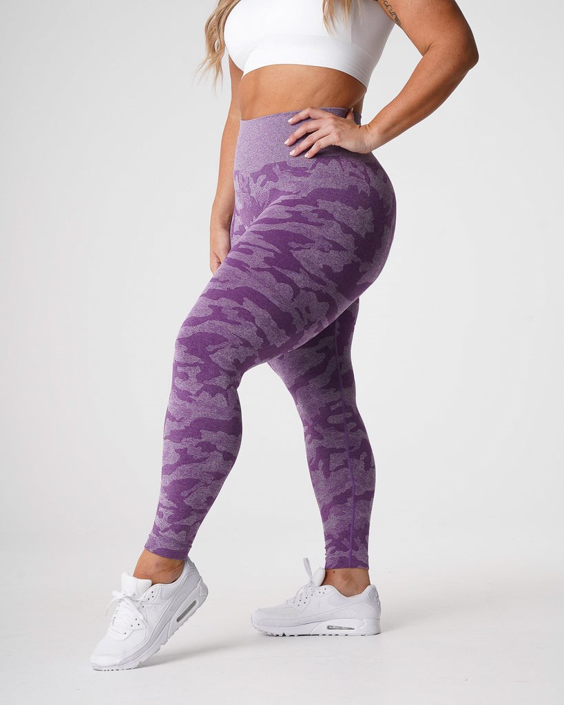 NVGTN Camo Seamless Leggings Violet | KDS-405693