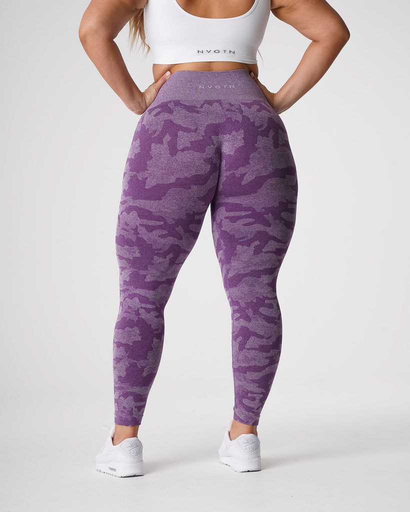 NVGTN Camo Seamless Leggings Violet | KDS-405693