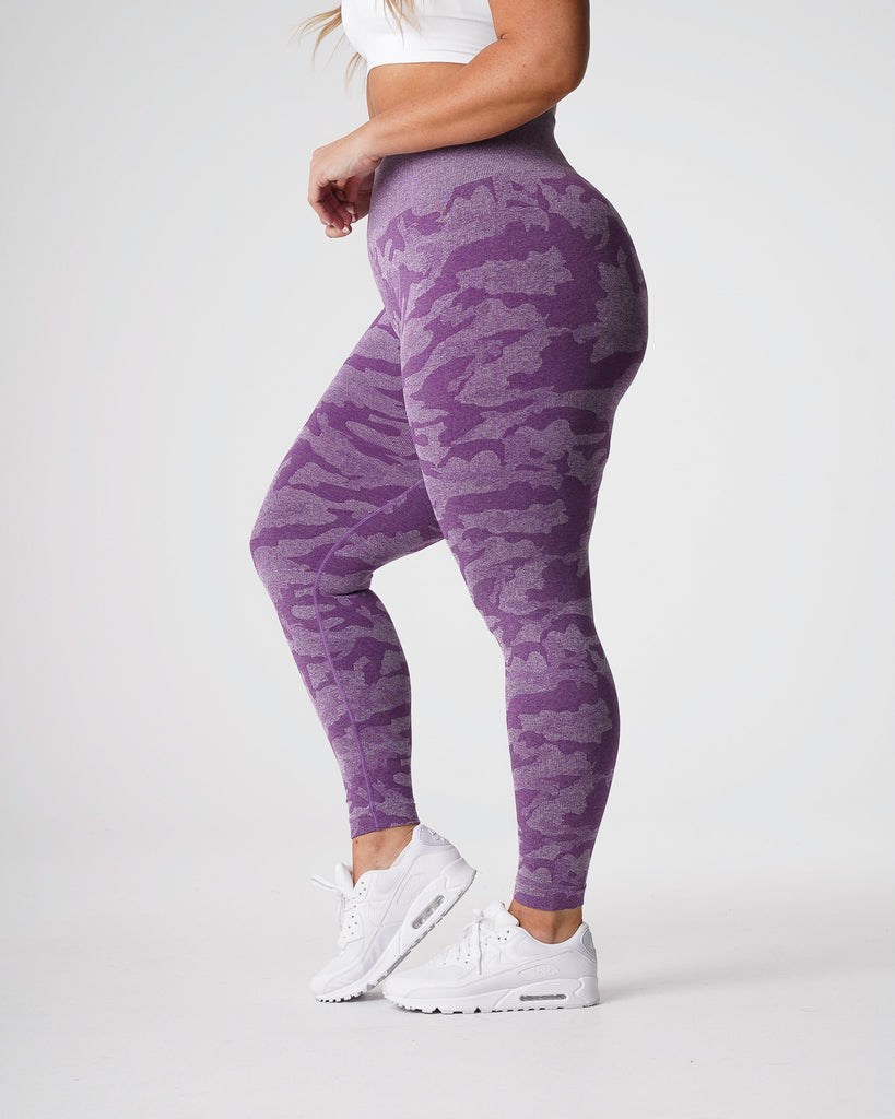 NVGTN Camo Seamless Leggings Violet | KDS-405693