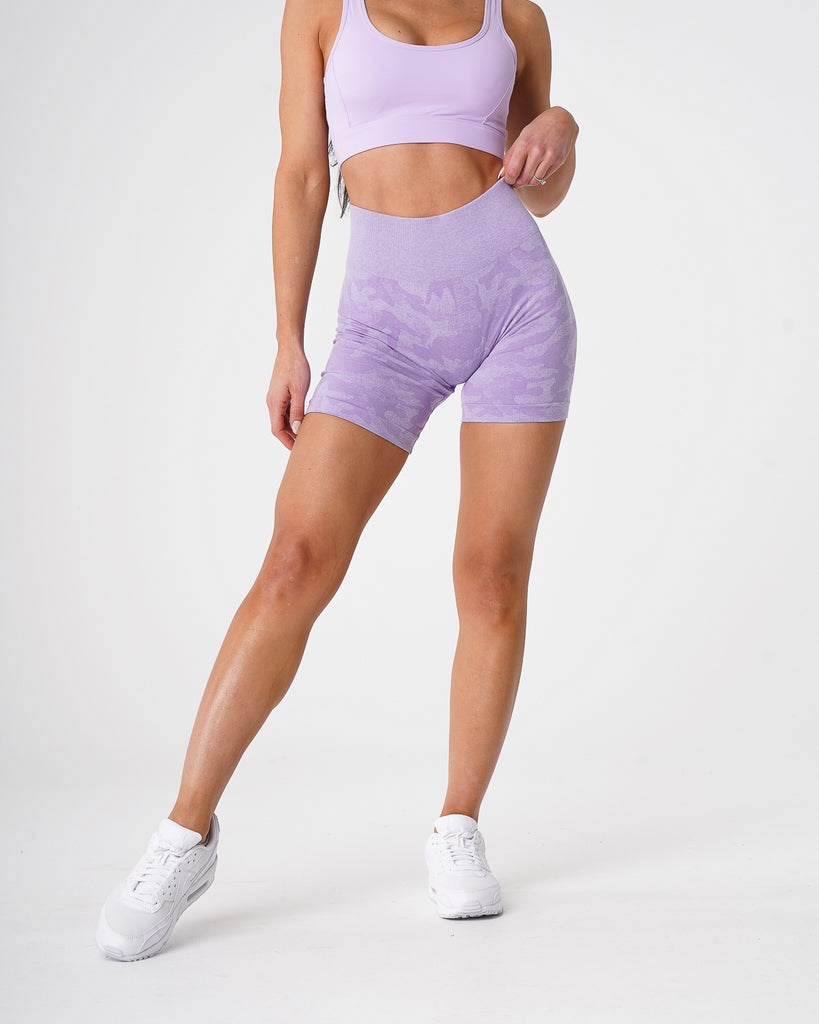 NVGTN Camo Seamless Shorts Lilac | ZML-218375