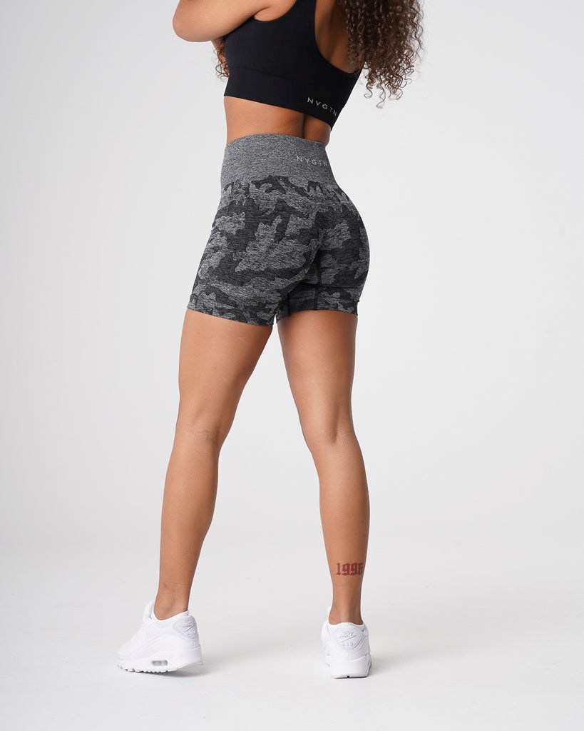 NVGTN Camo Seamless Shorts Čierne | VKM-845379