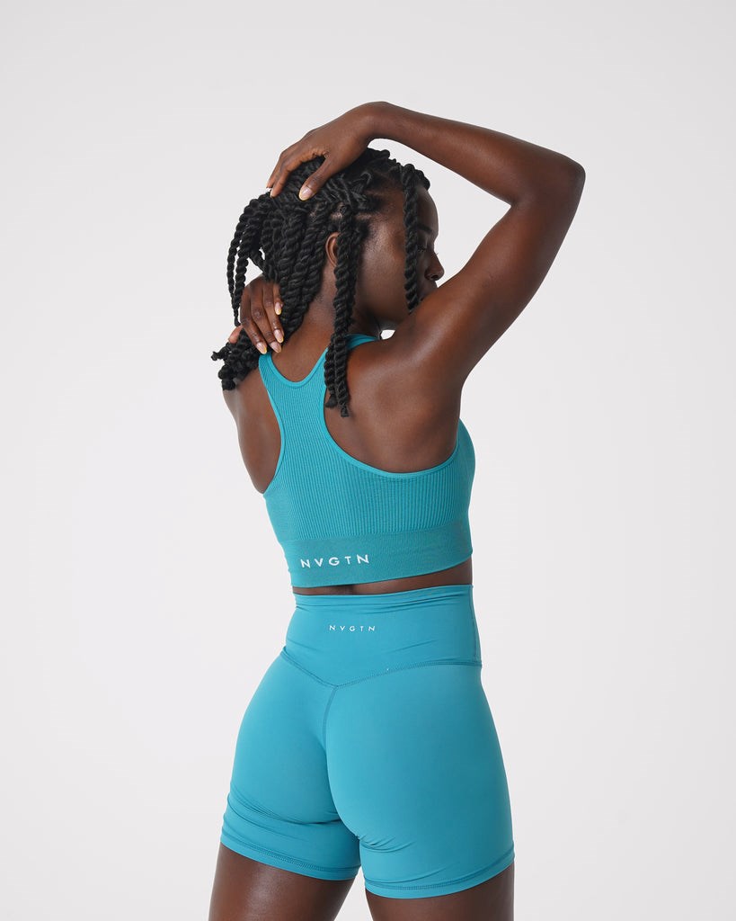 NVGTN Cinched Seamless Bra Teal | FXN-937584