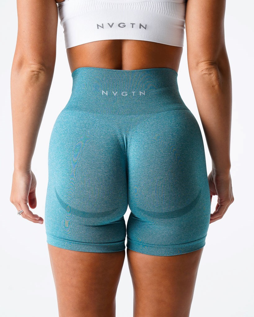 NVGTN Contour Seamless Shorts Teal | MAK-685914