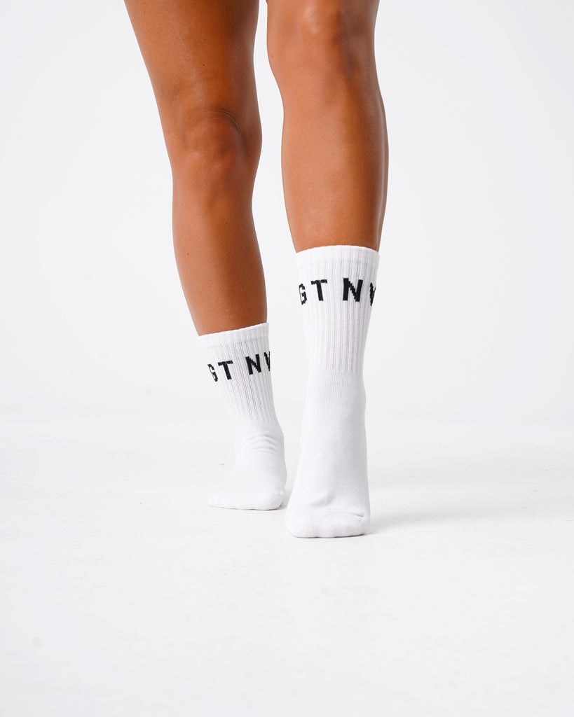 NVGTN Crew Socks Biele | ELT-258691