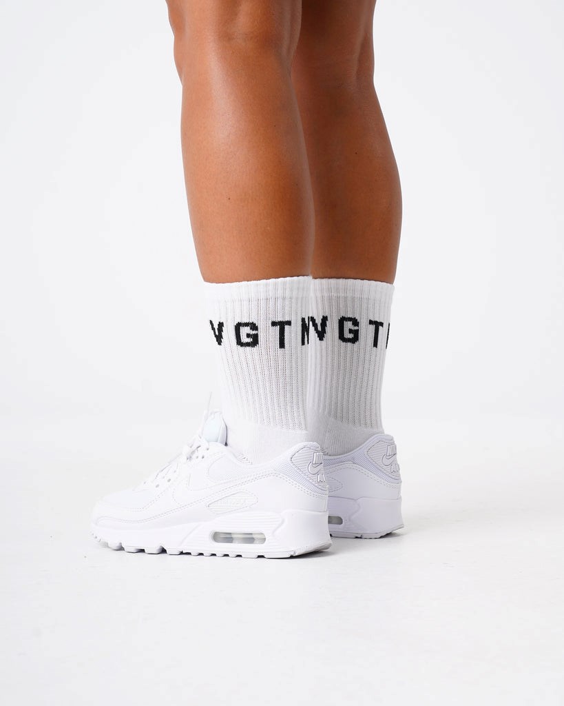 NVGTN Crew Socks Biele | ELT-258691