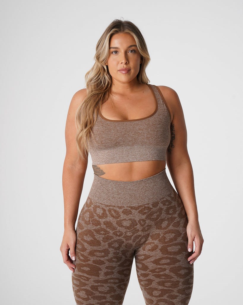 NVGTN Leopard Eclipse Seamless Bra Mocha | UTW-971408