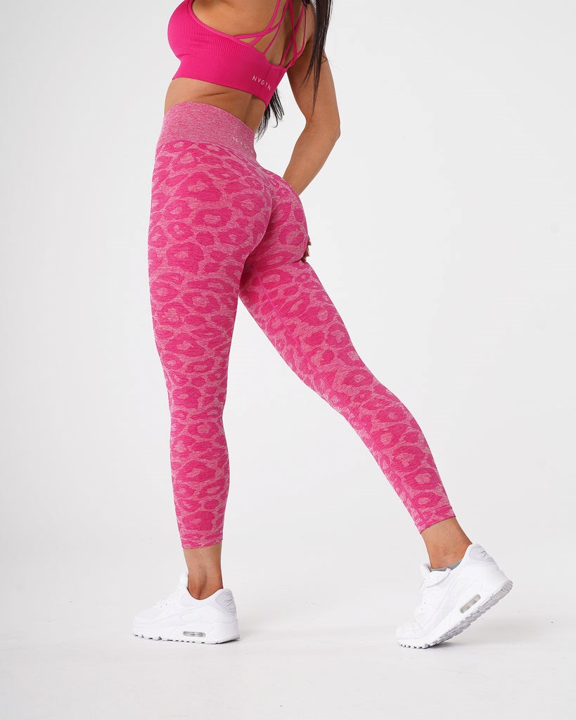 NVGTN Leopard Seamless Leggings Fuchsie | YON-053198