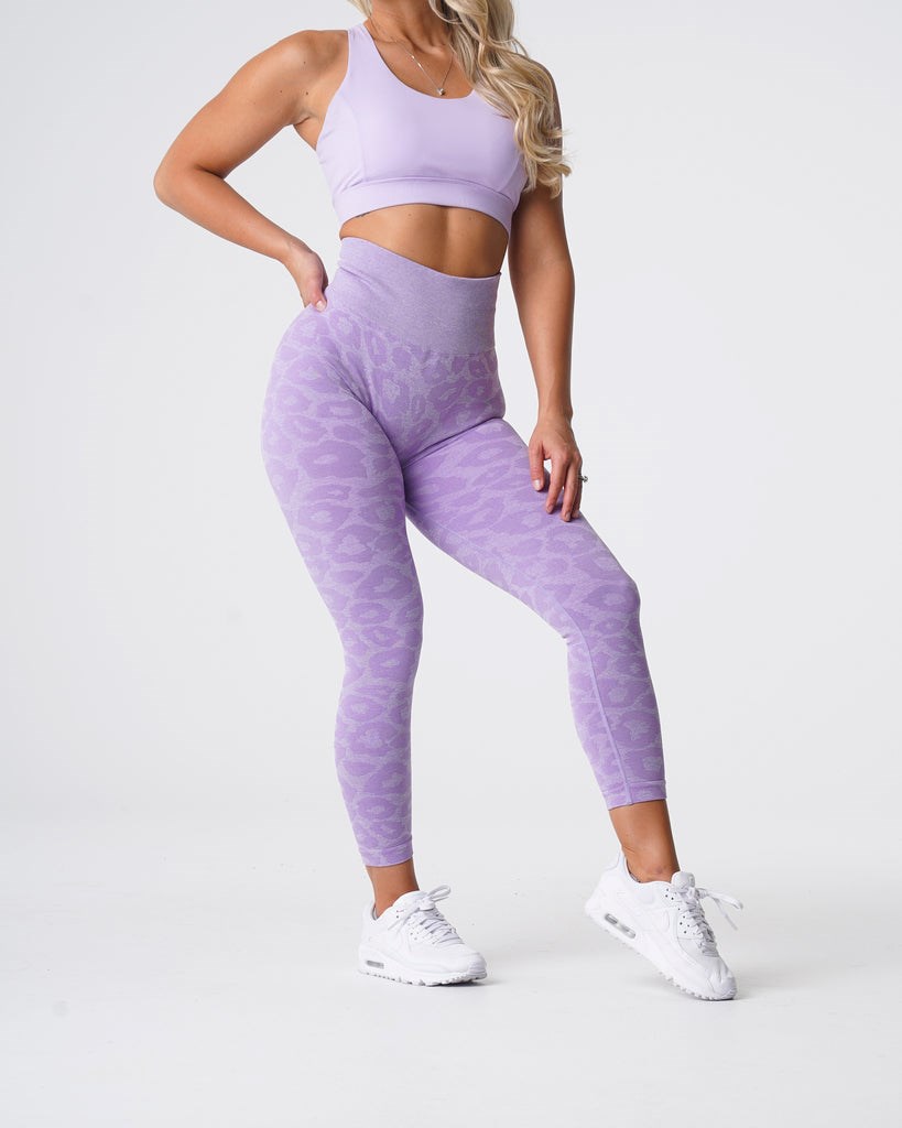 NVGTN Leopard Seamless Leggings Lilac | OAV-832916