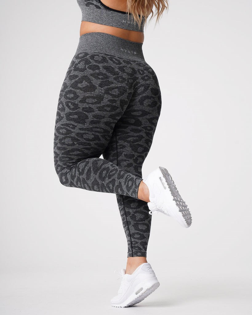 NVGTN Leopard Seamless Leggings Čierne | JBR-910384