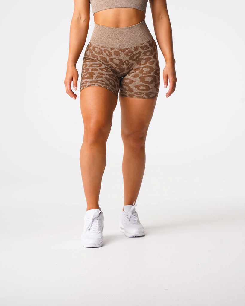 NVGTN Leopard Seamless Shorts Mocha | QID-201845