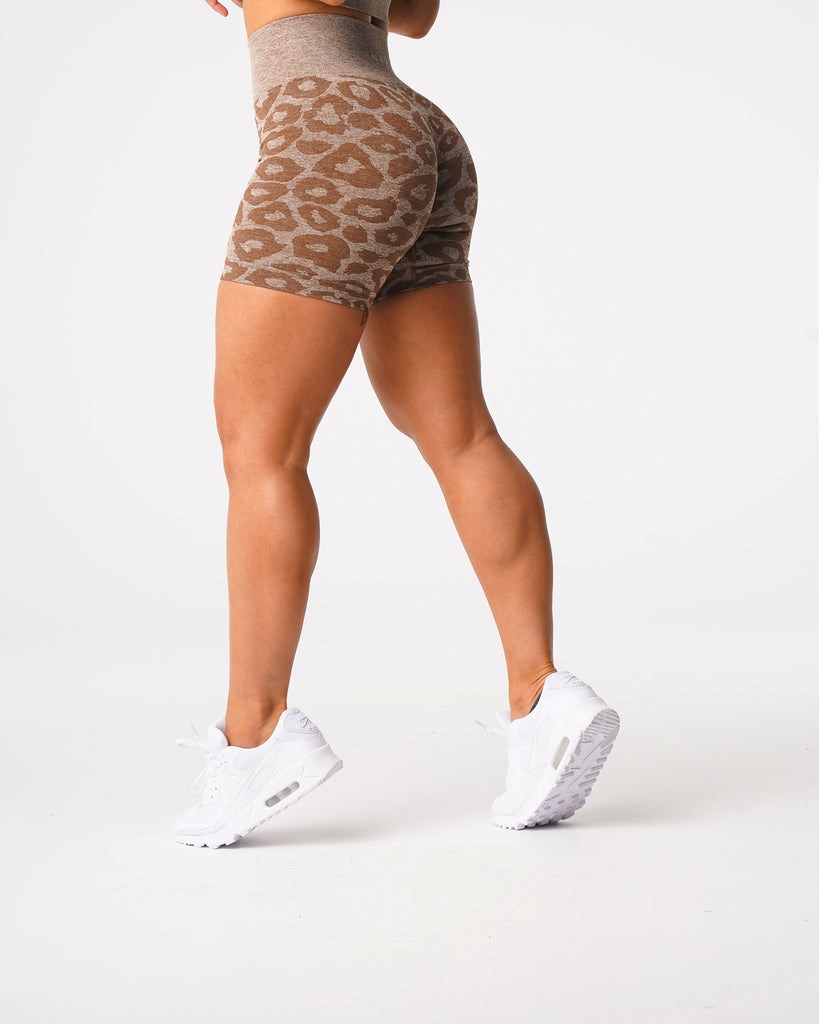 NVGTN Leopard Seamless Shorts Mocha | QID-201845