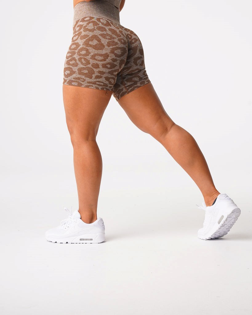 NVGTN Leopard Seamless Shorts Mocha | QID-201845