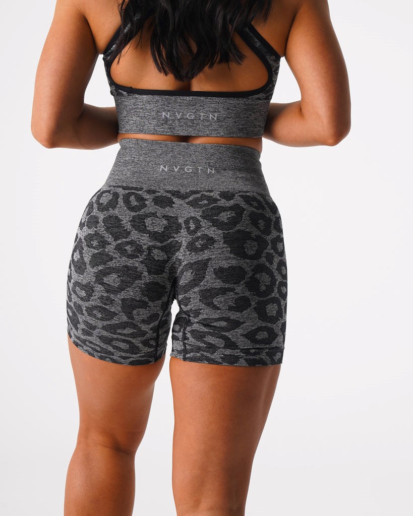 NVGTN Leopard Seamless Shorts Čierne | HOU-643710