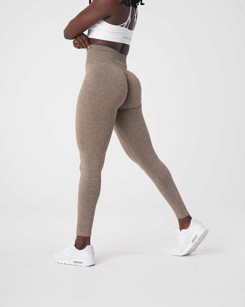 NVGTN Scrunch Seamless Leggings Mocha | NEV-123769