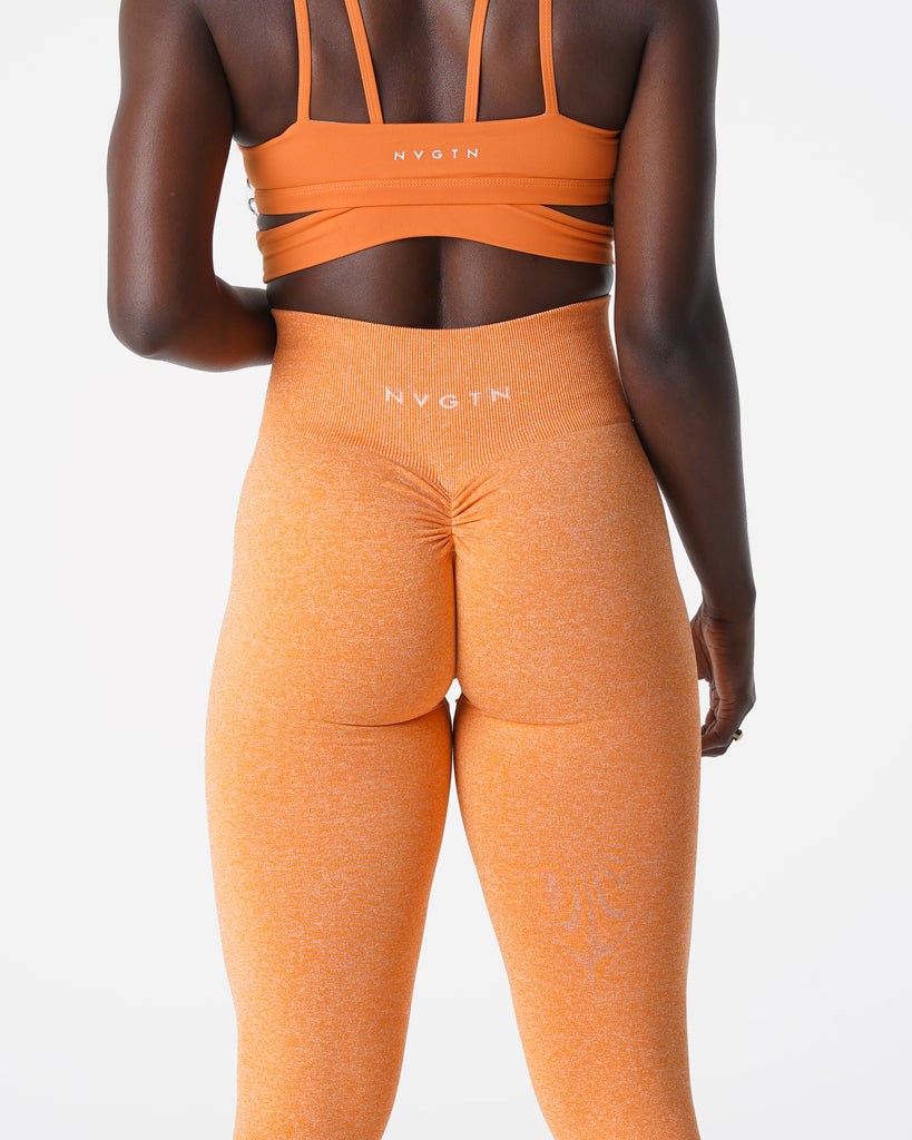 NVGTN Scrunch Seamless Leggings Oranžové | EYL-503628