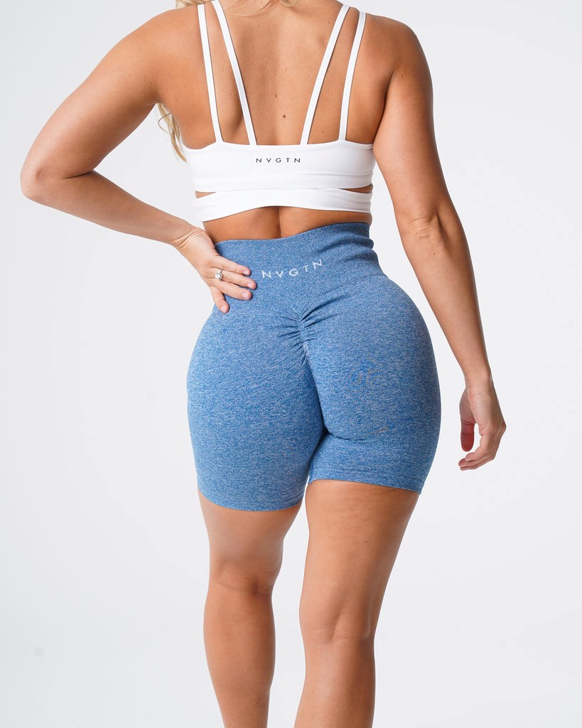 NVGTN Scrunch Seamless Shorts Modre | GVQ-398061