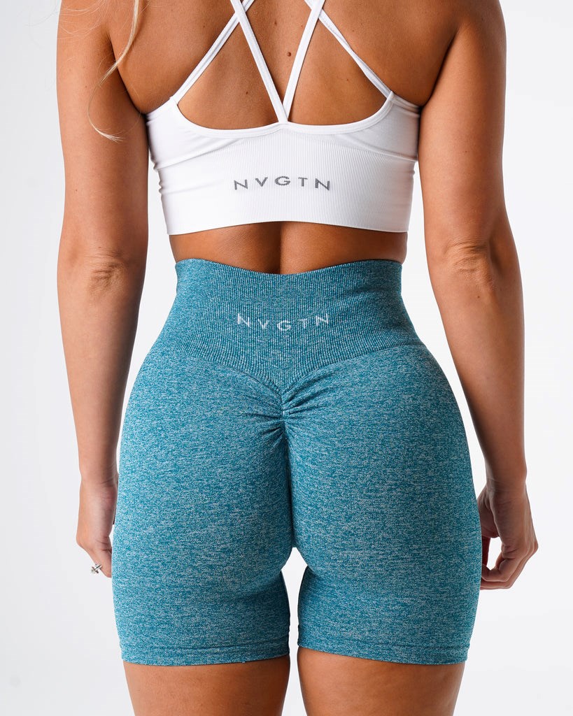 NVGTN Scrunch Seamless Shorts Teal | YVL-168397