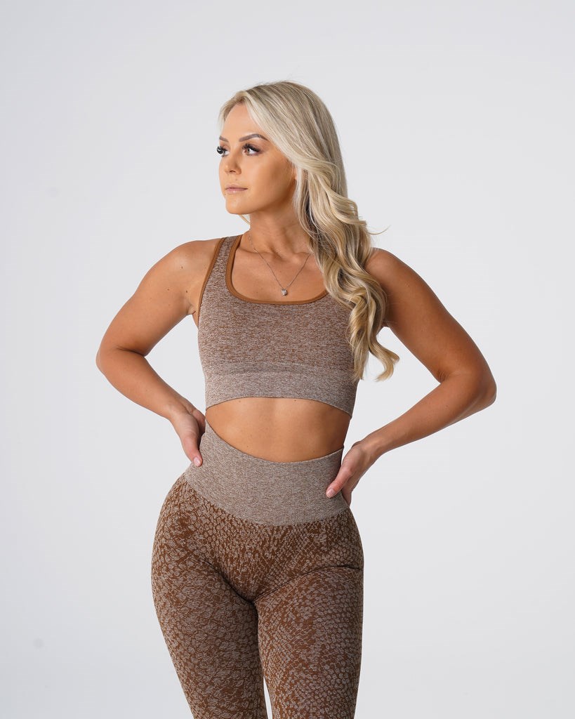 NVGTN Snakeskin Eclipse Seamless Bra Mocha | KUT-931502