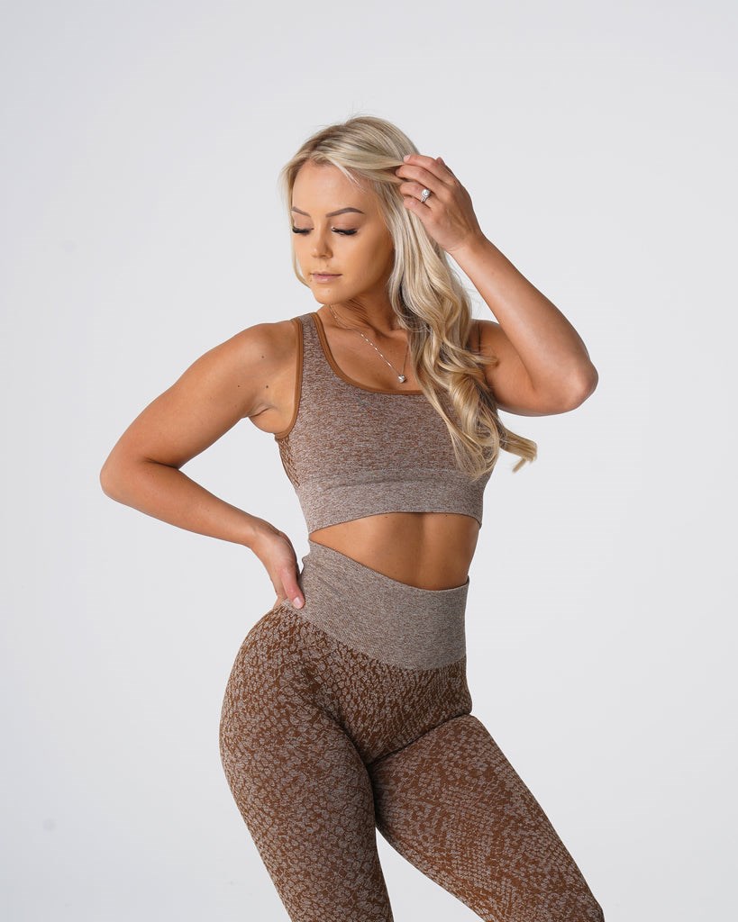 NVGTN Snakeskin Eclipse Seamless Bra Mocha | KUT-931502