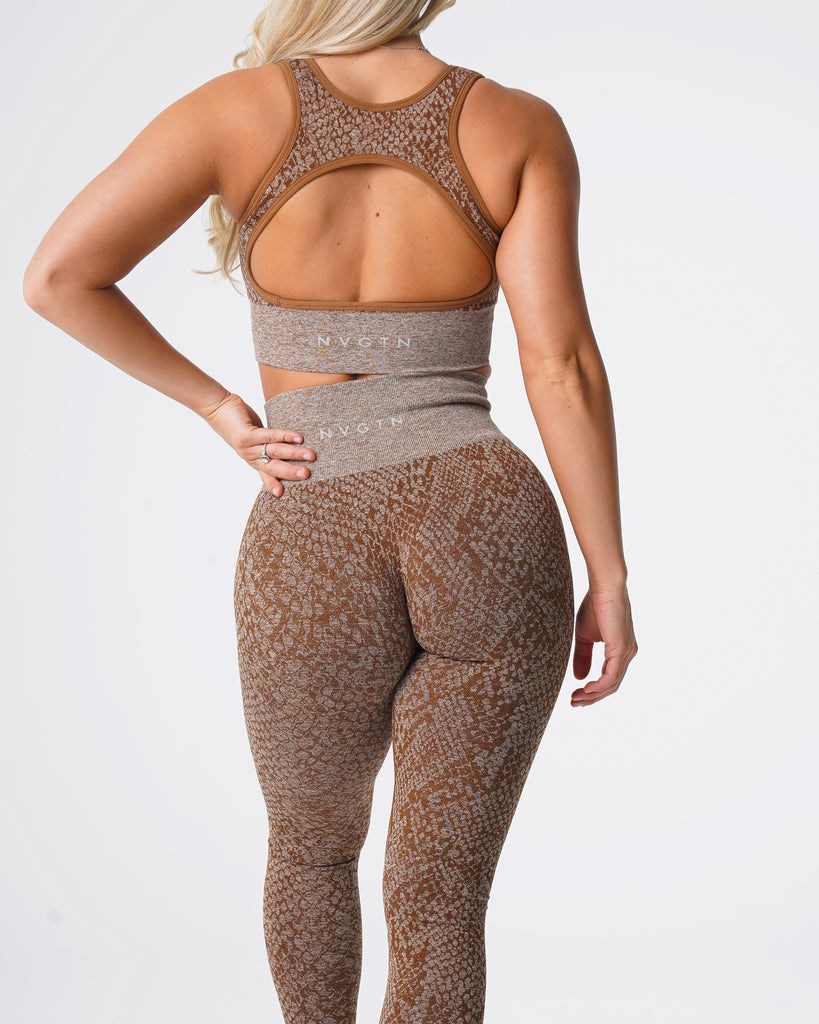 NVGTN Snakeskin Seamless Leggings Mocha | CHP-904157