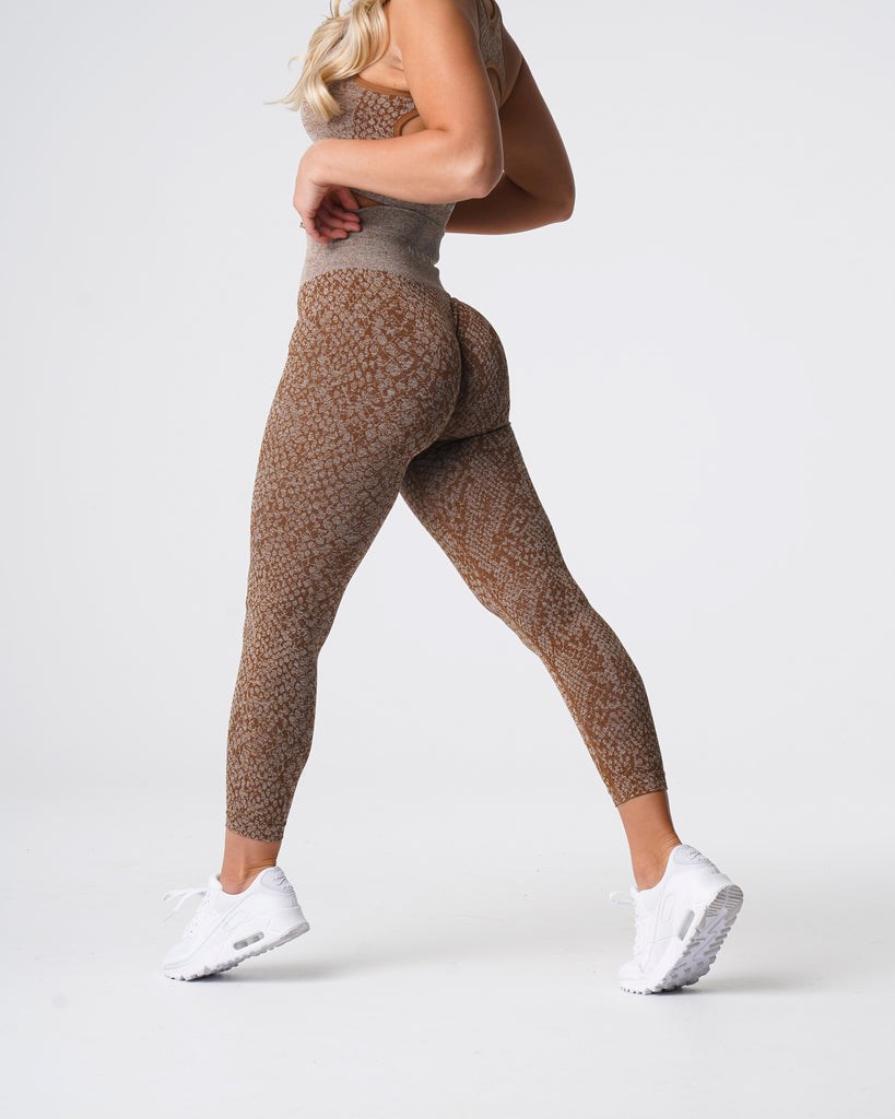 NVGTN Snakeskin Seamless Leggings Mocha | CHP-904157