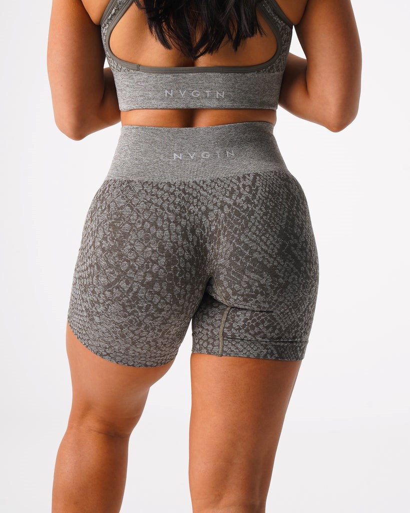 NVGTN Snakeskin Seamless Shorts Hnedožltý Zelene | CSR-746518