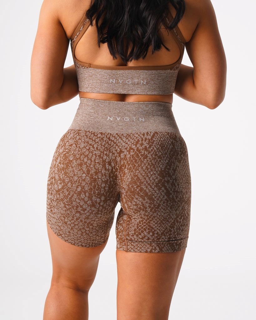 NVGTN Snakeskin Seamless Shorts Mocha | AGI-602714