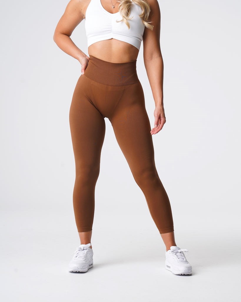 NVGTN Solid Seamless Leggings Caramel | XWD-460831