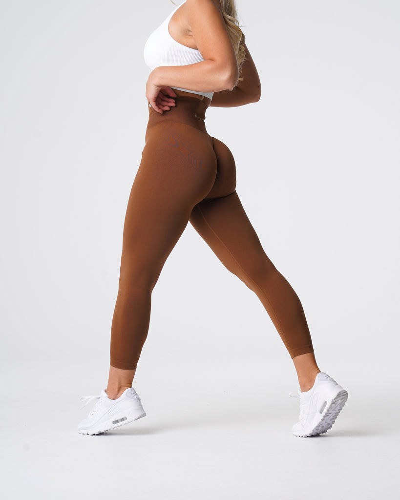 NVGTN Solid Seamless Leggings Caramel | XWD-460831