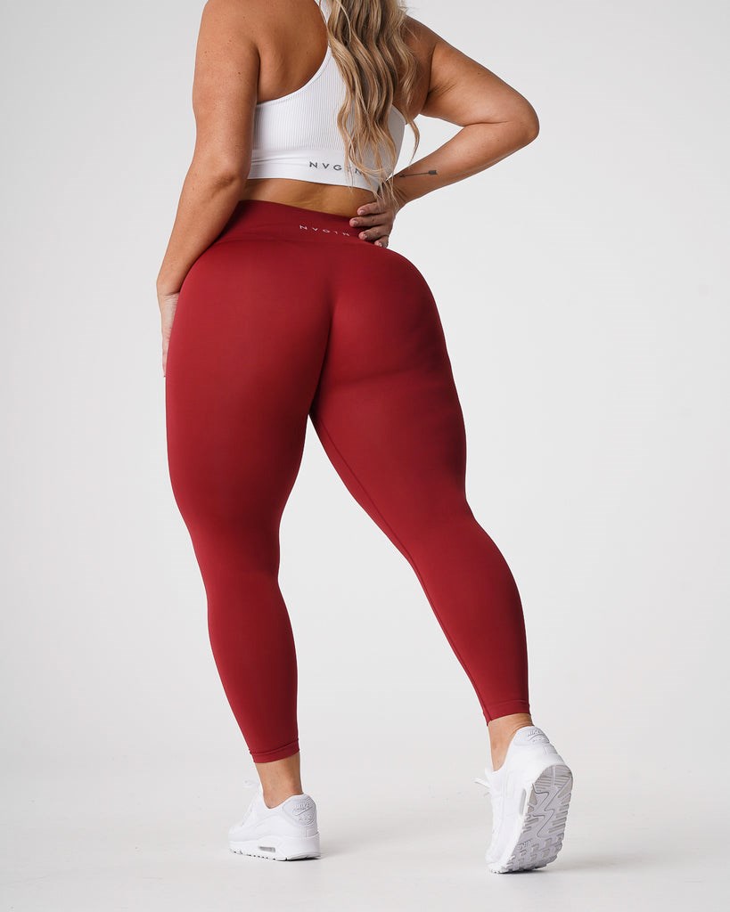 NVGTN Solid Seamless Leggings Carmine | AUV-902317