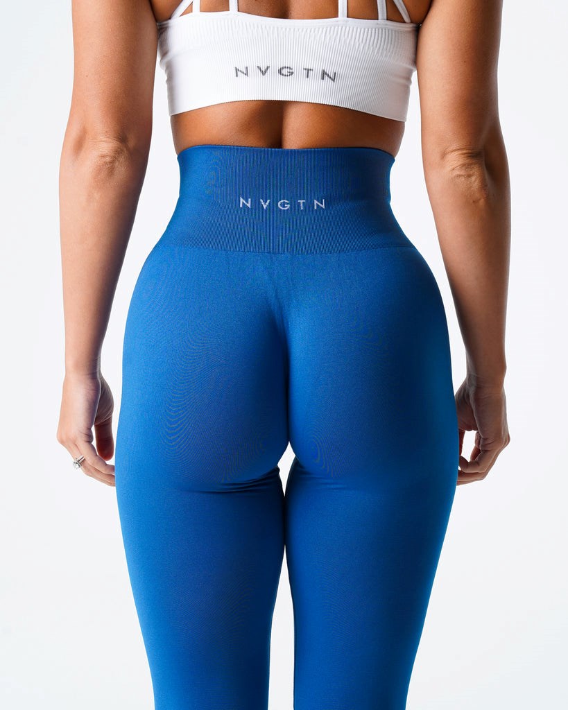 NVGTN Solid Seamless Leggings Modre | NFP-038261