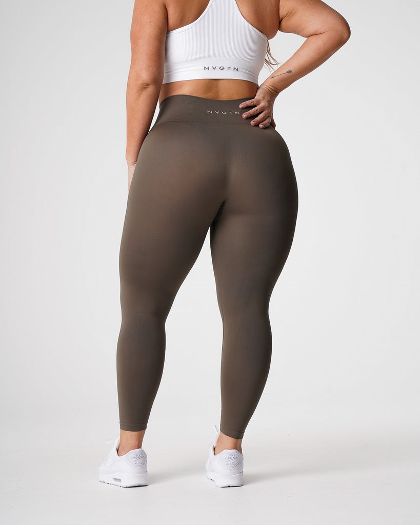 NVGTN Solid Seamless Leggings Olivovo Zelená | JIC-140753