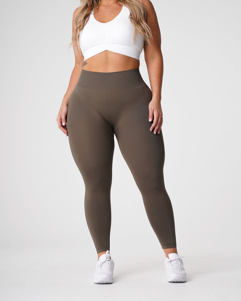 NVGTN Solid Seamless Leggings Olivovo Zelená | JIC-140753