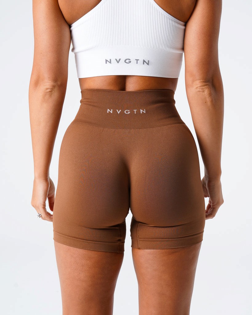 NVGTN Solid Seamless Shorts Caramel | RBY-784130