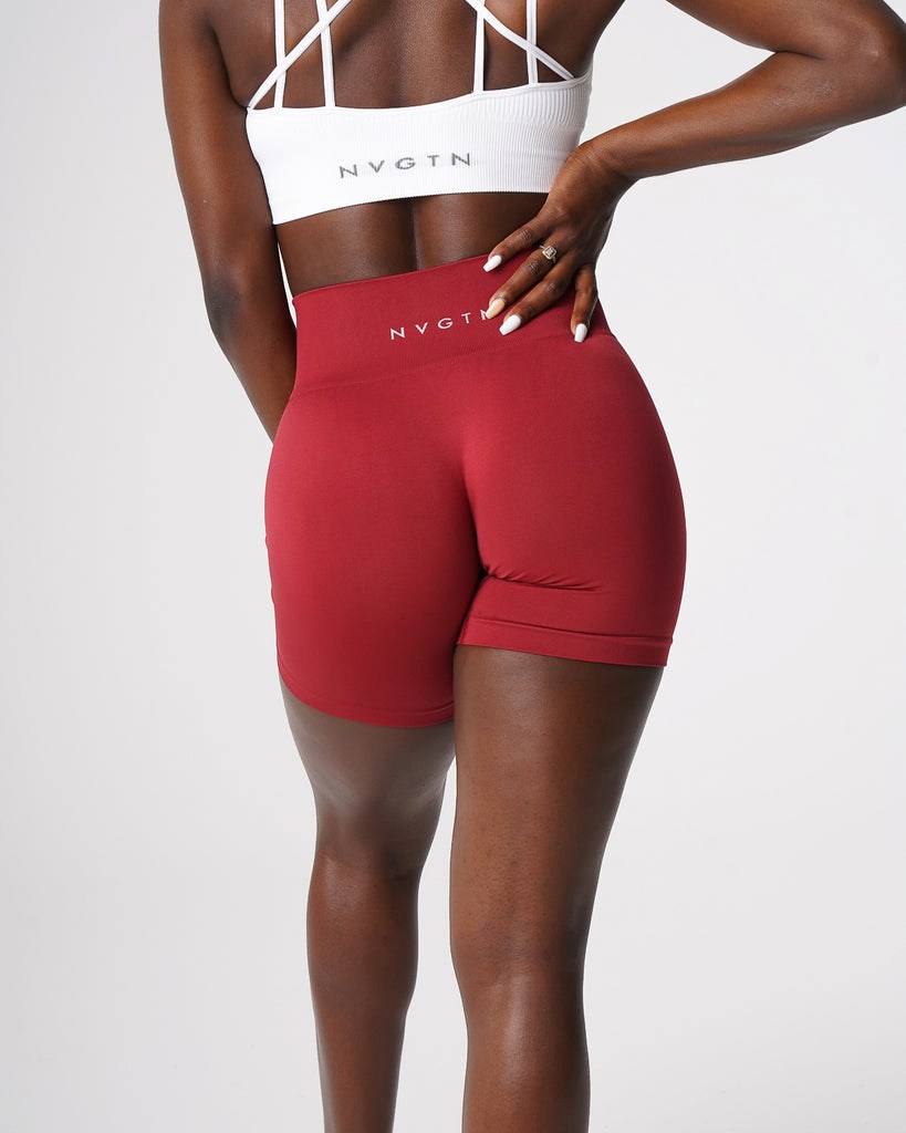 NVGTN Solid Seamless Shorts Carmine | WUA-846107