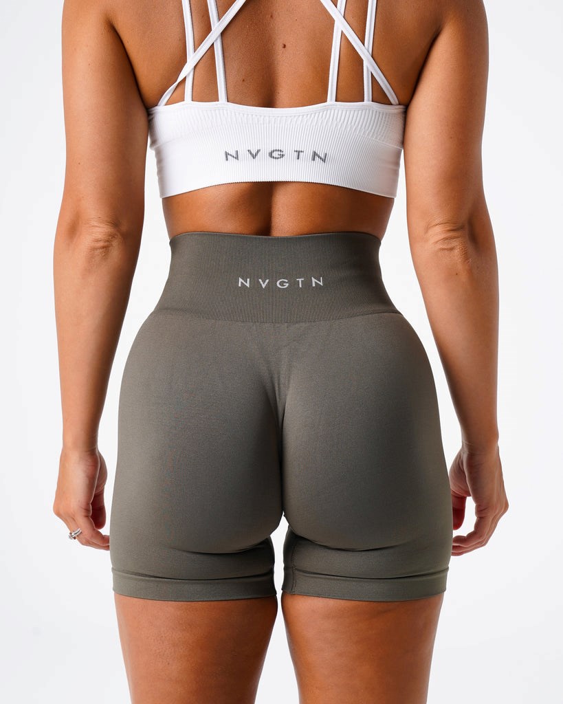 NVGTN Solid Seamless Shorts Olivovo Zelená | ZDN-071984