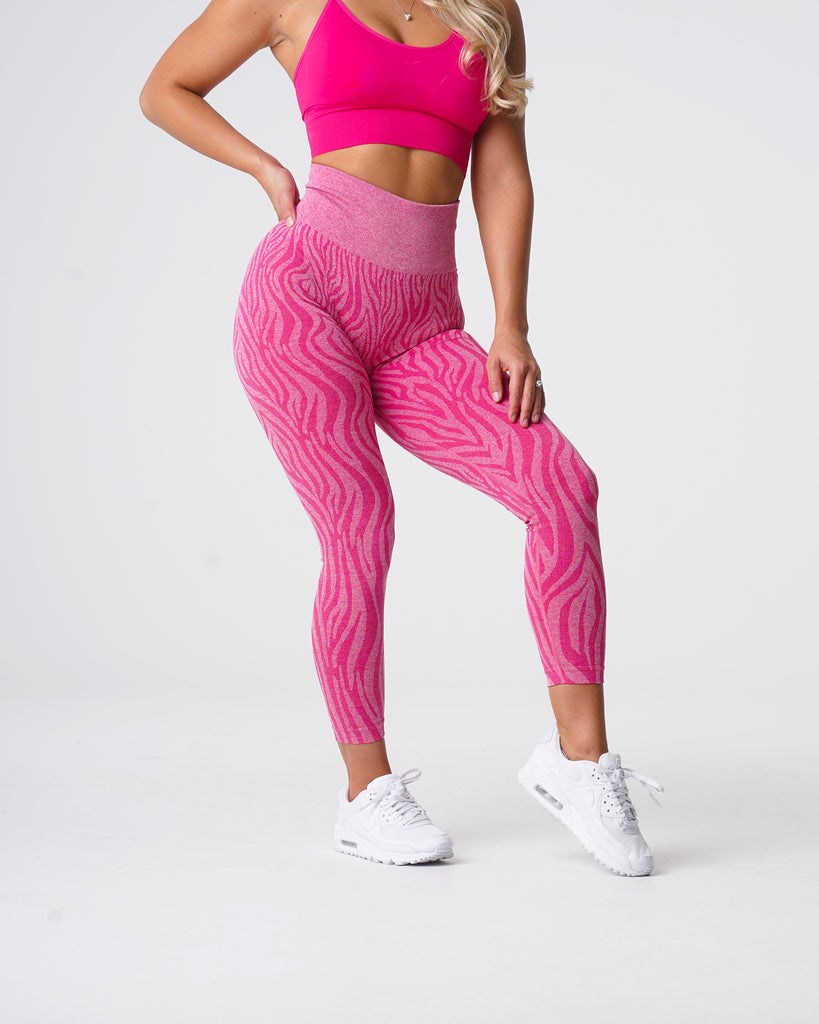 NVGTN Zebra Seamless Leggings Fuchsie | FPG-084652