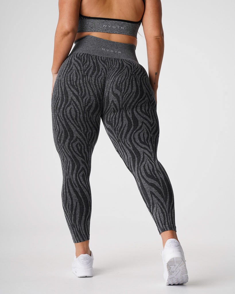 NVGTN Zebra Seamless Leggings Čierne | UIE-062741