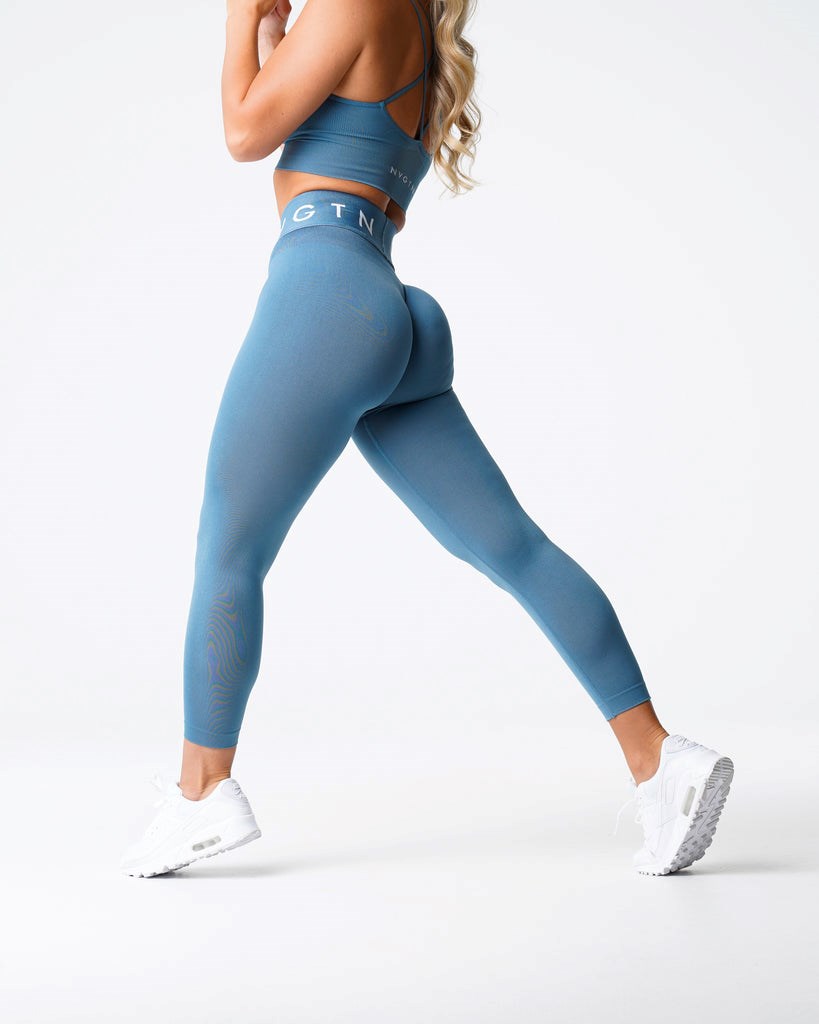 NVGTN Športové Seamless Leggings Modre | HTS-863297