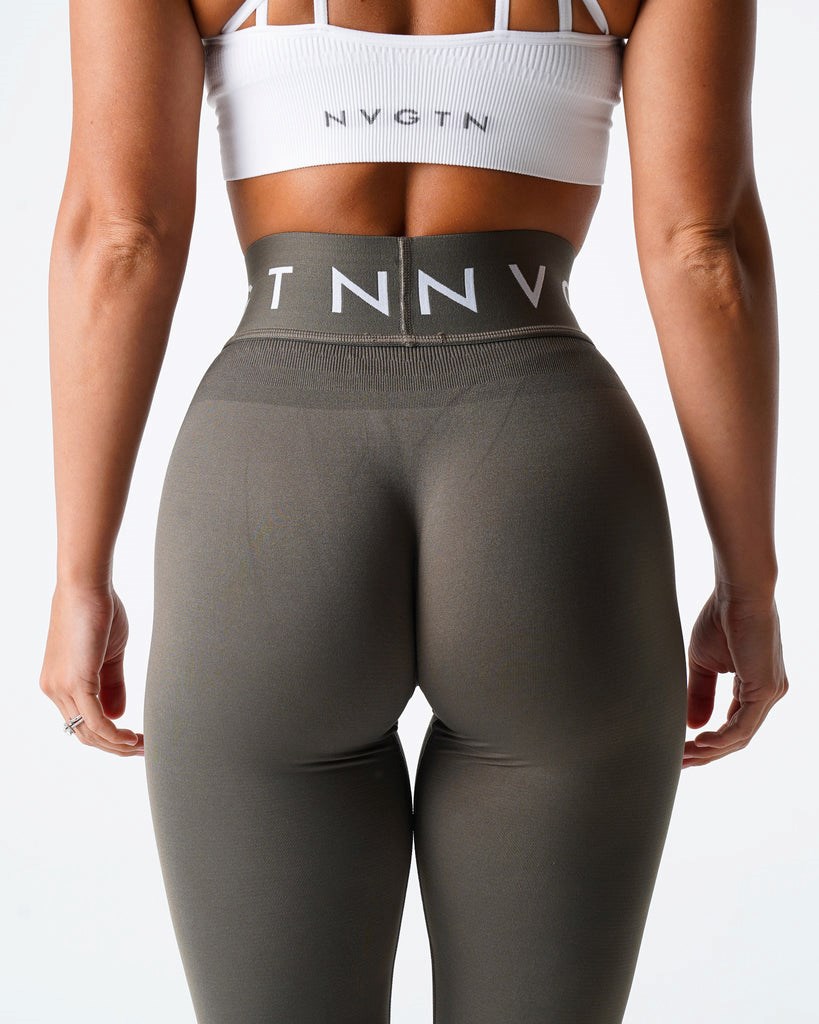 NVGTN Športové Seamless Leggings Olivovo Zelená | TQA-763104