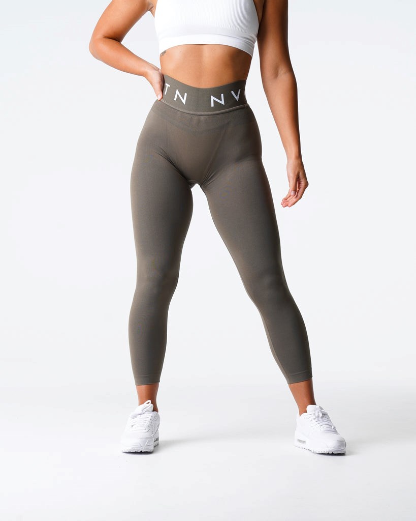 NVGTN Športové Seamless Leggings Olivovo Zelená | TQA-763104